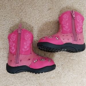 Kids pink sparkle boots